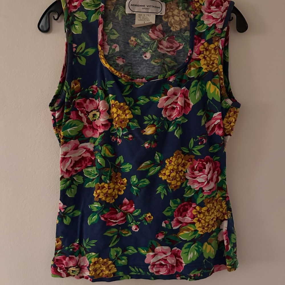 Adrienne Vittadini Vintage Vibrant Floral Tank Top